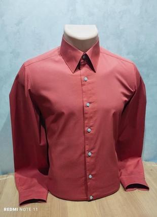 Безупречная терракотовая рубашка non iron производителя элитных рубашек из нимечки olymp2 фото