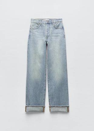 Джинсы zara широкие wide leg полной длины
