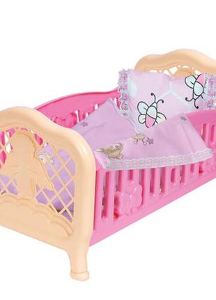 Кроватка для куклы синяя