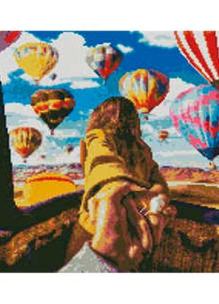 Набір для творчості алмазна картина подорож на повітряній кулі strateg розміром 40х50 см (l-139)