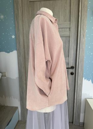 Рубашка розовая оверсайз zara, размер м1 фото