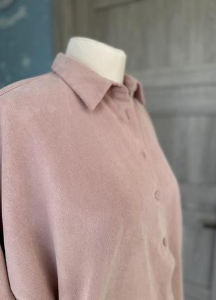 Рубашка розовая оверсайз zara, размер м4 фото