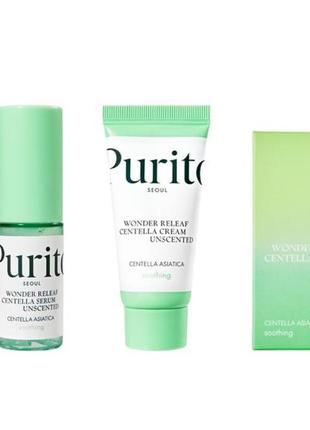 Набір мініатюр засобів з центеллою без олій purito seoul wonder releaf centella mini kit unscented