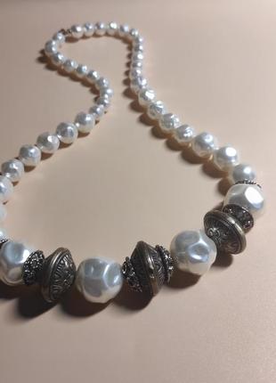 Винтажное ожерелье ,бусы ,чешский жемчуг.2 фото