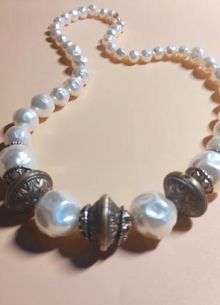 Винтажное ожерелье ,бусы ,чешский жемчуг.7 фото