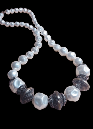 Винтажное ожерелье ,бусы ,чешский жемчуг.1 фото