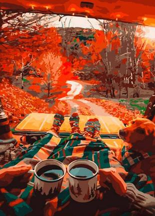 Набір для розпису по номерах осіння атмосфера strateg розміром 40х50 см (gs638)