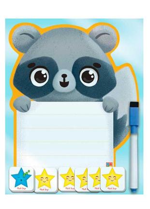 Магнитная доска "енот" с маркером (укр.)