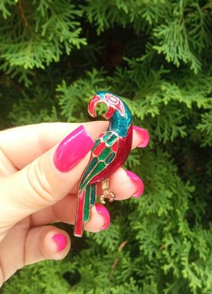 Брошь винтажная ,, попугай,,в хорошем состоянии