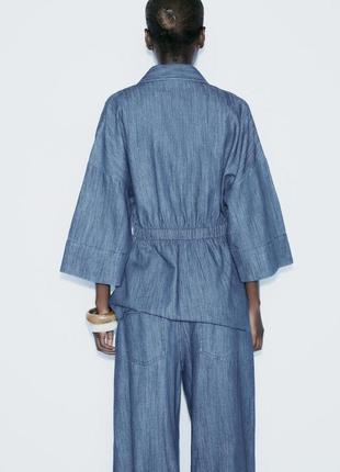 Струменяста джинсова сорочка z1975 із зав'язками4 фото