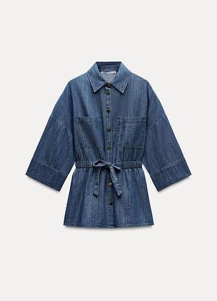 Струменяста джинсова сорочка z1975 із зав'язками5 фото