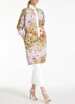 Хлопковое платье-рубашка в принт max mara