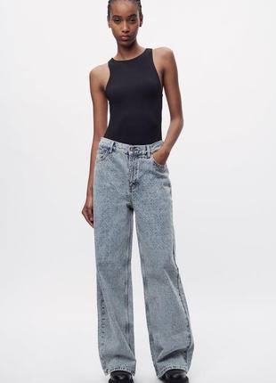 Джинсы zara mid-rise loose fit