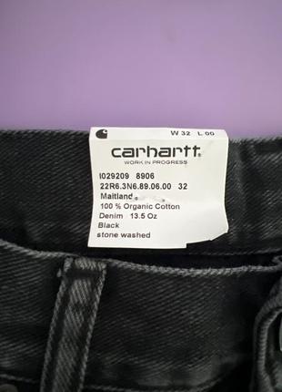 Джинсові шорти carhartt wip newel чоловічі колір чорний i029209.black.ston-black.ston6 фото