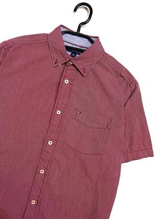 Чоловіча сорочка tommy hilfiger /розмір s-м/ полосата сорочка / сорочка з коротким рукавом / сорочка томі хілфігер / tommy jeans _1