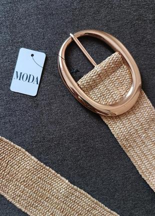 Солом'яний ремінь/пасок з етикеткою moda