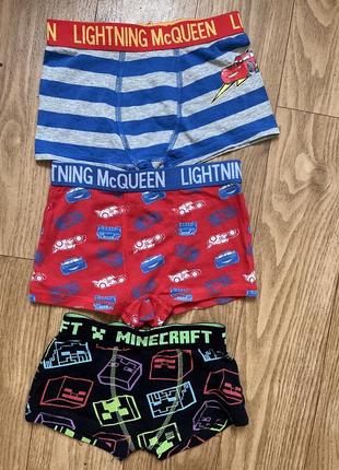 Трусики труси боксери тачки машинки шорти  маквін minecraft disney mcqueen next