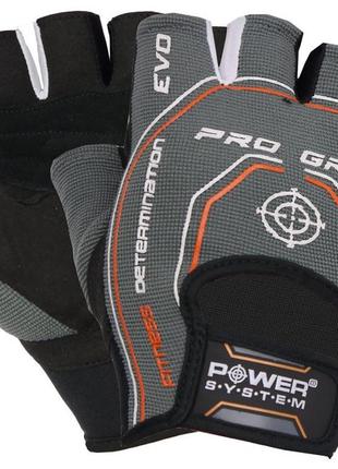 Рукавички power system pro grip evo ps-2250e сірі для фітнесу ve-33