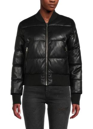 Стеганая куртка из искусственной кожи calvin klein