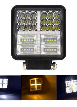 Фара led квадратная 48w (+ led х + strobe light)