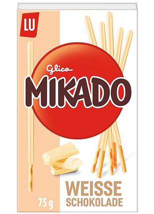 Соломка glico lu mikado white chocolate 75g
