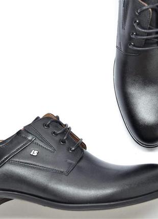 Мужские классические кожаные туфли черные l-style 13903 фото