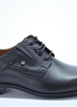 Чоловічі класичні шкіряні туфлі чорні l-style 13906 фото