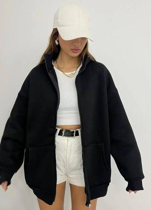 Женское флисовое повседневное длинное худи зипка