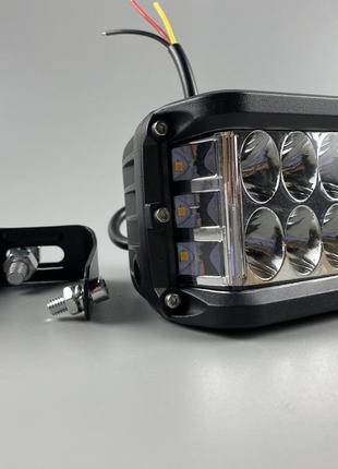 Автомобильная фара дальнего света стробоскоп желтый + белый, фара led прямоугольная 60w светодиодная