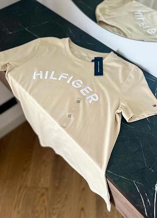 Футболка tommy hilfiger , бежева футболка