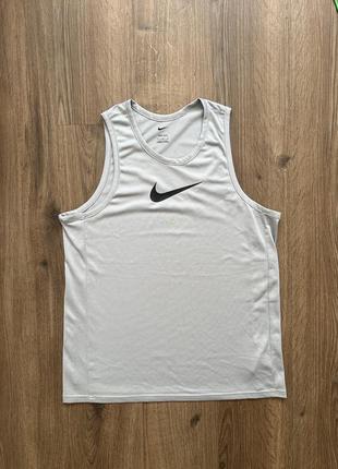 Спортивная майка nike сеточка серая l мужская