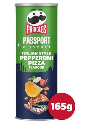 Чипсы pringles passport pepperoni pizza 165g