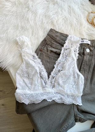 Білий кружевний ліф топ matalan