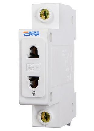 Розетка на din-рейку c 45 2р, аско-укрем