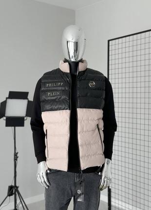 Мужская демисезонная жилетка безрукавка philipp plein