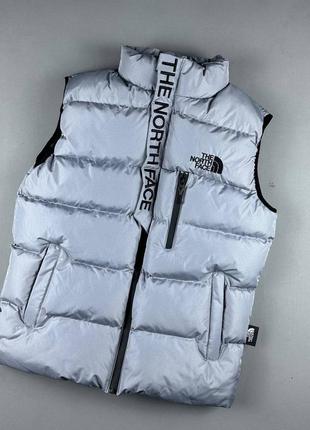 Мужская демисезонная жилетка безрукавка серая the north face