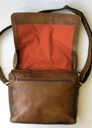 Кожаная сумка на регулируемом ремне jost (германия)2 фото