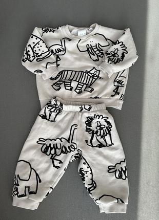 Костюм теплый zara худи на молнии