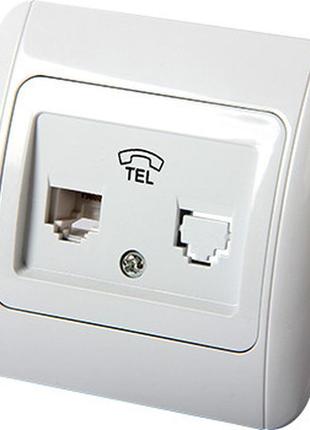 Розетка e.install.stand.814p1 телефонная одинарная с рамкой