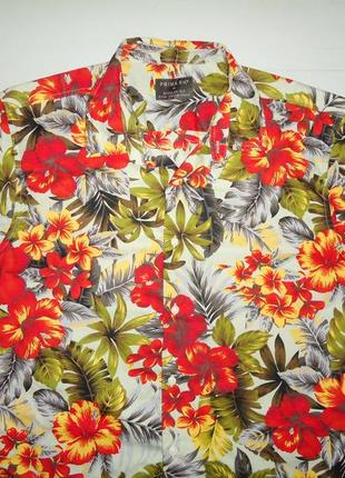 Рубашка гавайская primark regular fit cotton гавайка яркая (m)