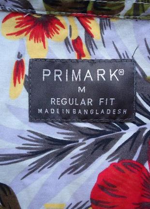 Рубашка гавайская primark regular fit cotton гавайка яркая (m)