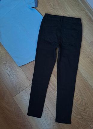 Нарядный набор для мальчика/чёрные джинсы/голубая рубашка с коротким рукавом для мальчика4 фото