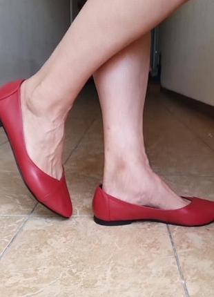 Кожаные балетки 44