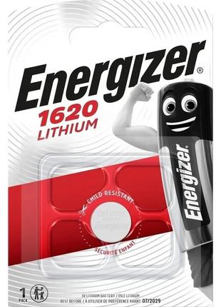 Батарейка energizer cr1620 lithium литиевая дисковая, 1шт на блистере