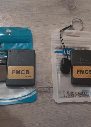 Карта пам'яті playstation 2 fmcb 16 мб + usb флешка 64 гігабайти з іграми playstation 1.