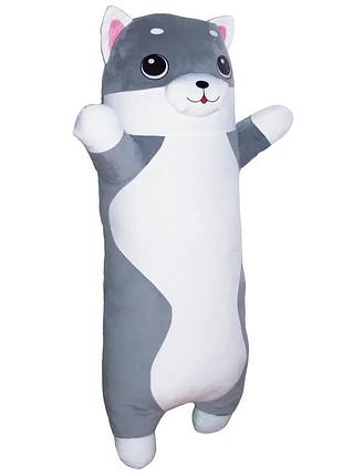 Мягкая игрушка обнимашка "кот мурчик" серый 100 см,игрушка подушка2 фото
