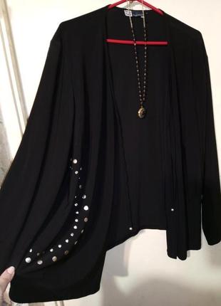 Стильний,трикотажний-стрейч,легкий кардиган з декором,мега батал,big fun