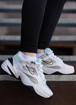 Кроссовки nike m2k tekno white black mint3 фото