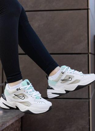 Кросівки nike m2k tekno white black mint2 фото