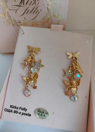 Винтажные серьги kirks folly, american vintage 80-x годов